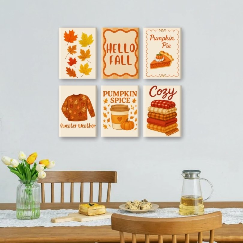 6 Mini Paintings | Fall Set