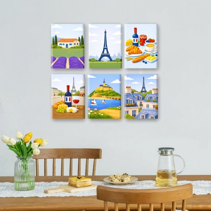 6 Mini Paintings | France Set