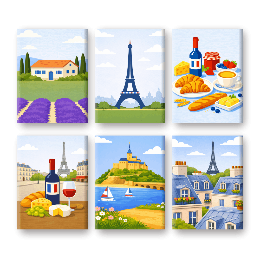 6 Mini Paintings | France Set
