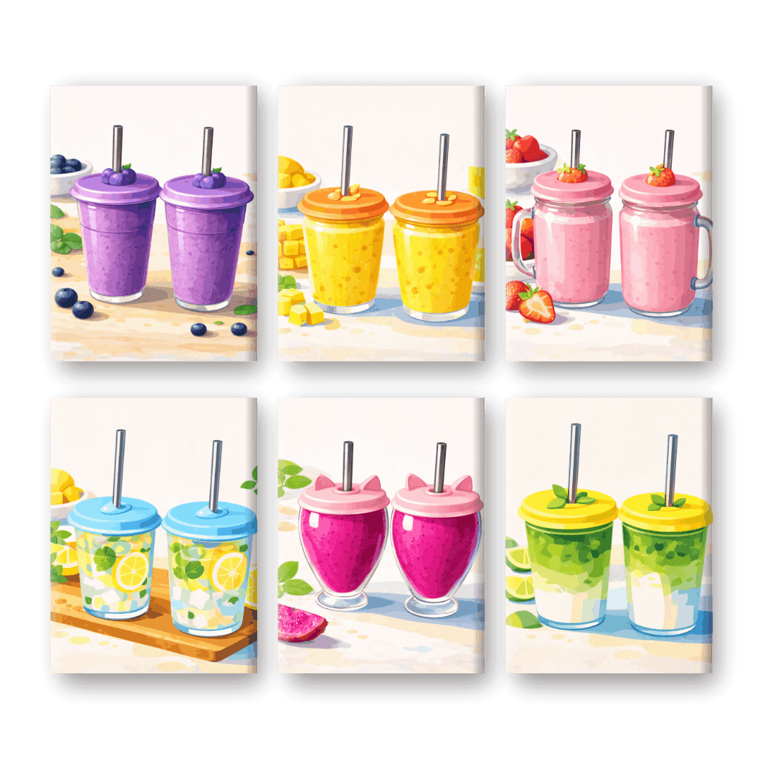 6 Mini Paintings | Fresh Smoothie Set