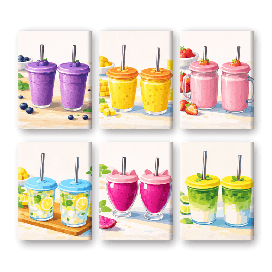 6 Mini Paintings | Fresh Smoothie Set