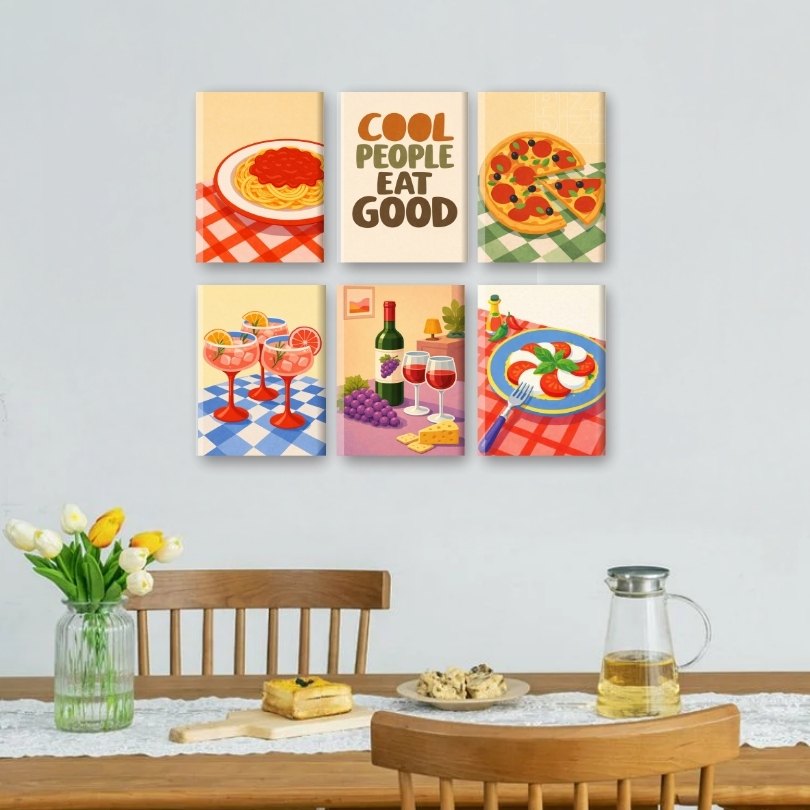 6 Mini Paintings | Good Food Set