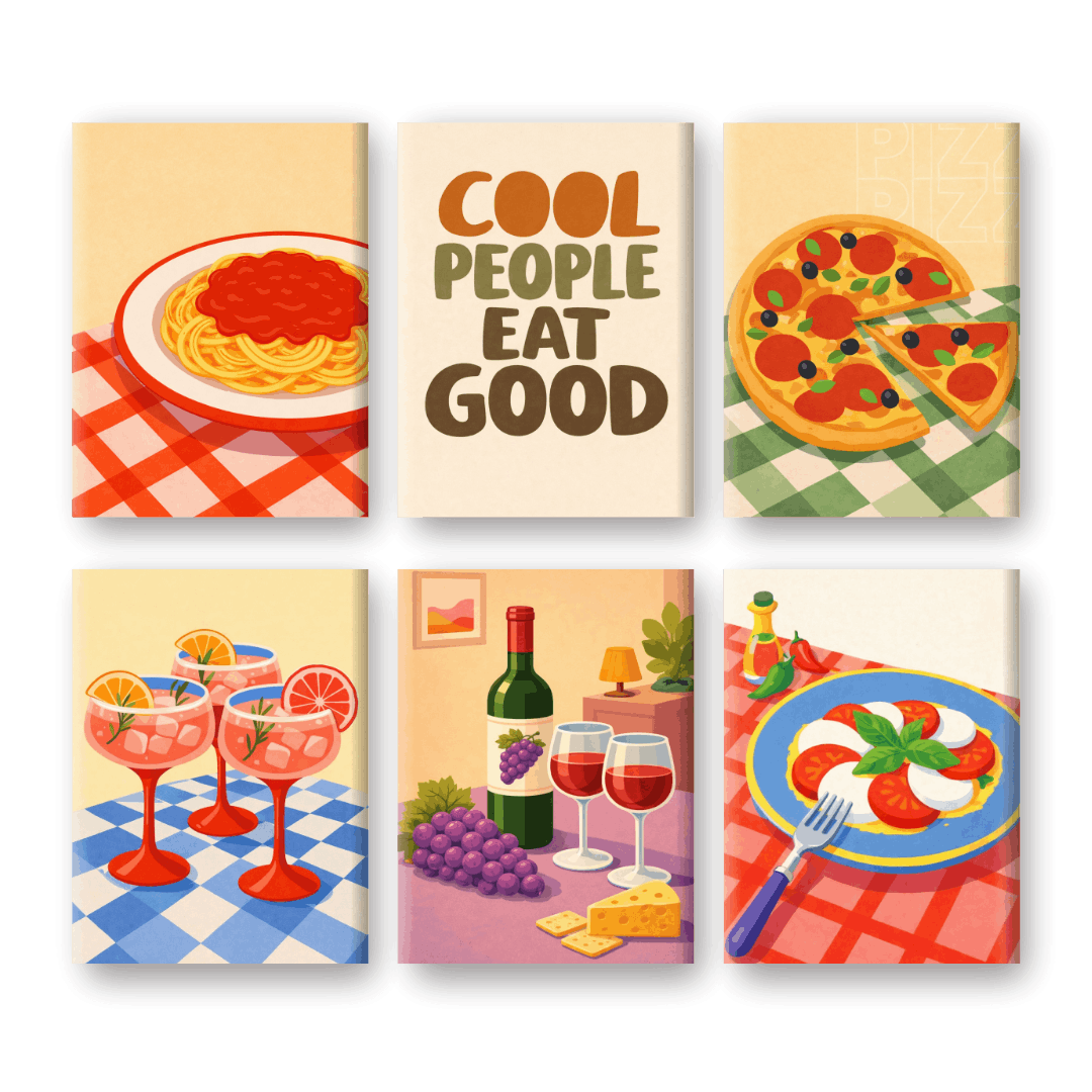 6 Mini Paintings | Good Food Set