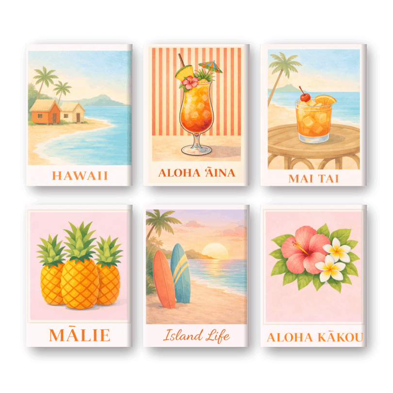 6 Mini Paintings | Hawaii Set