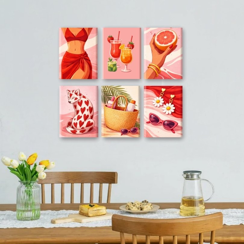 6 Mini Paintings | Hot Girl Summer Set