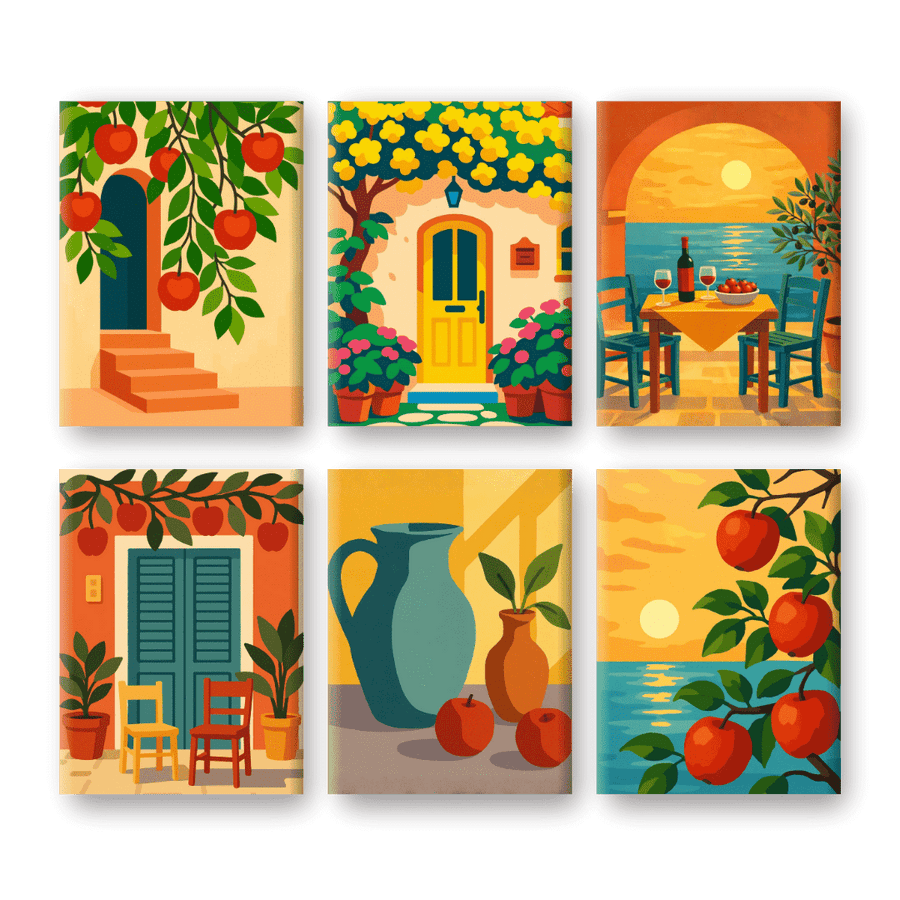 6 Mini Paintings | Italian Moments Set