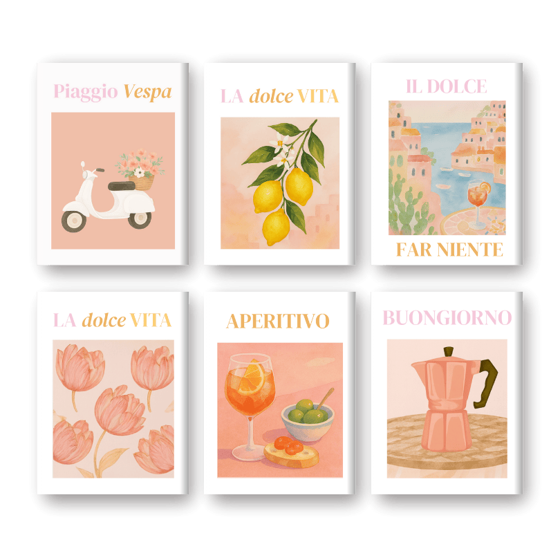 6 Mini Paintings | Italian Vibes Set