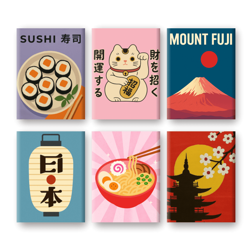 6 Mini Paintings | Japan Set