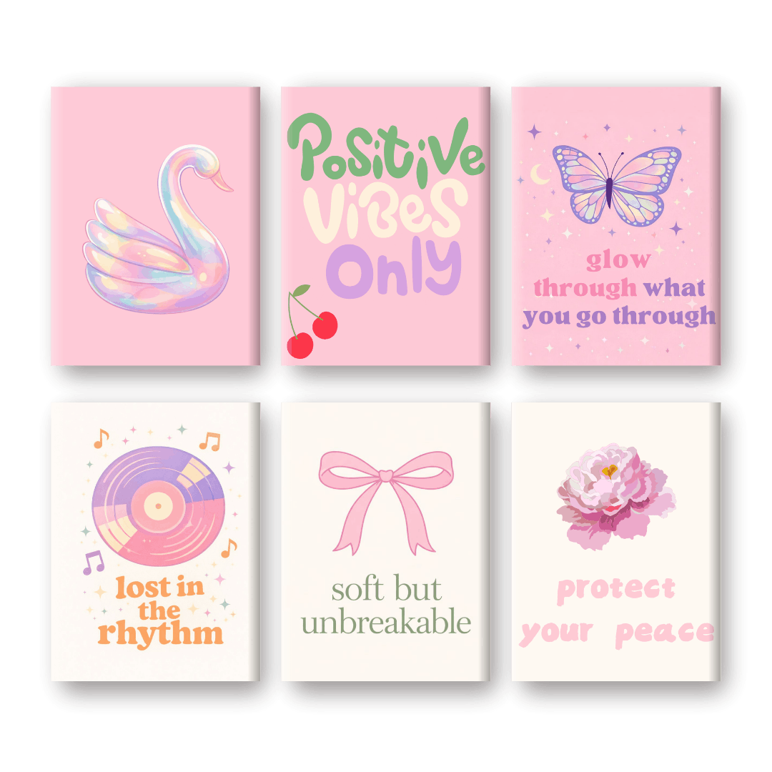 6 Mini Paintings | Positive Vibes Set