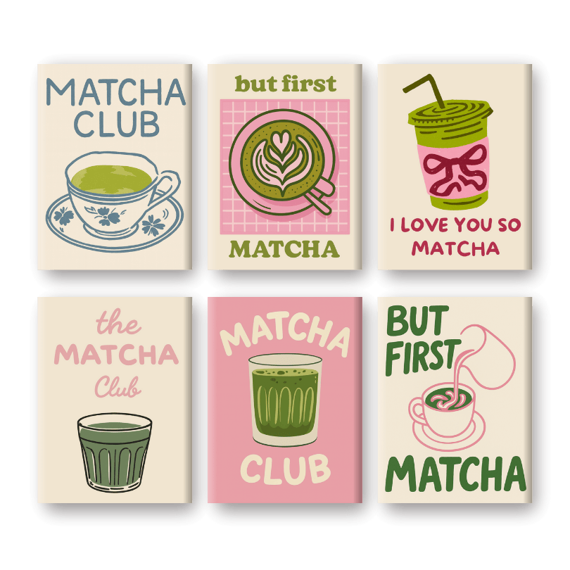 6 Mini Paintings | Matcha Set