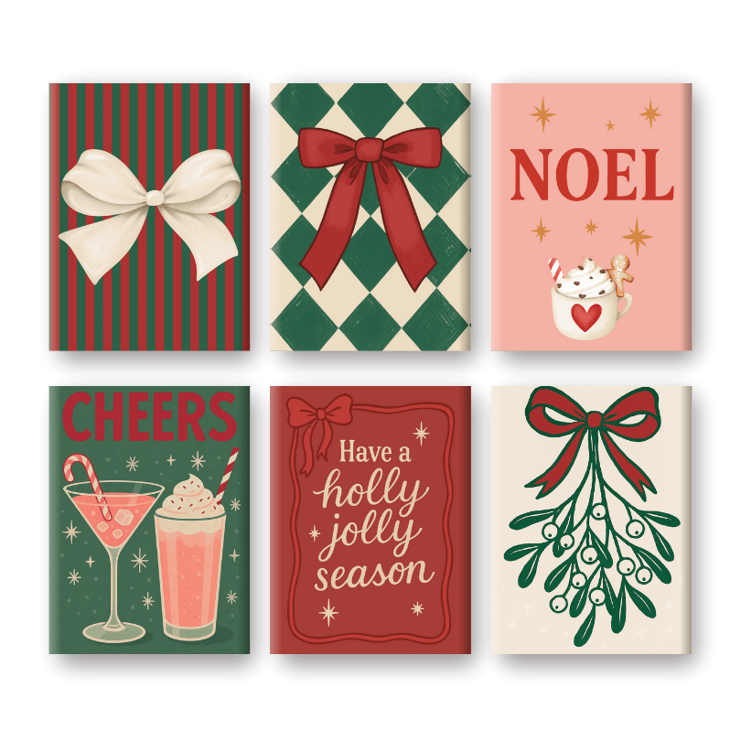 6 Mini Paintings | Merry Christmas Set