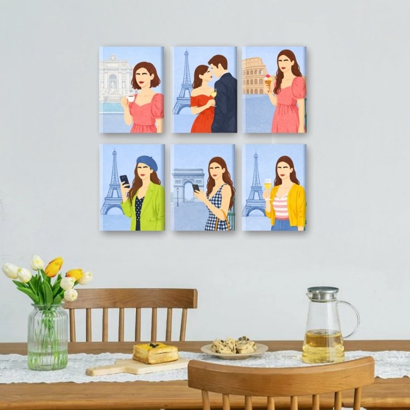 6 Mini Paintings | Paris Moments Set