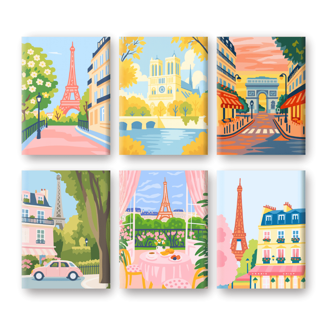 6 Mini Paintings | Paris Set