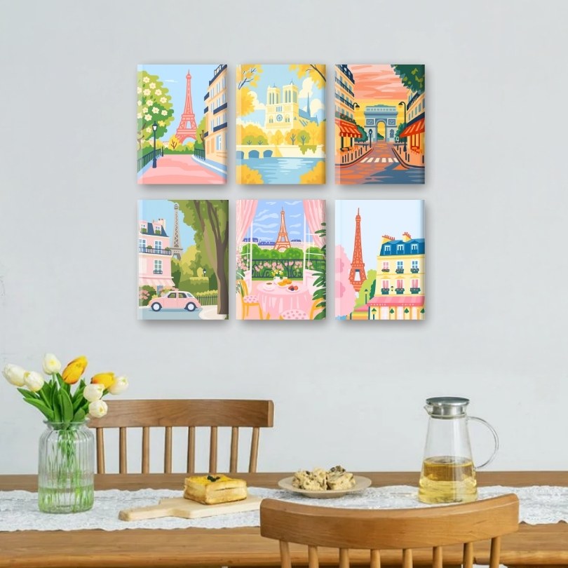 6 Mini Paintings | Paris Set