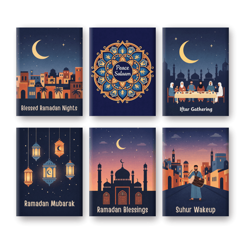 6 Mini Paintings | Ramadan Set