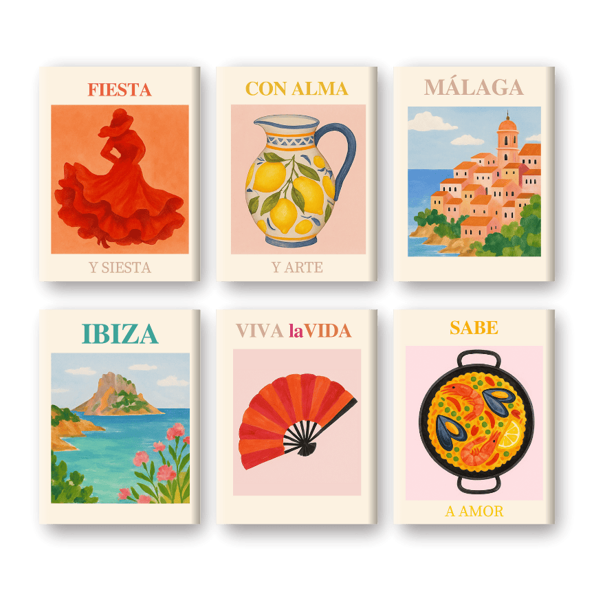 6 Mini Paintings | Spanish Summer Set