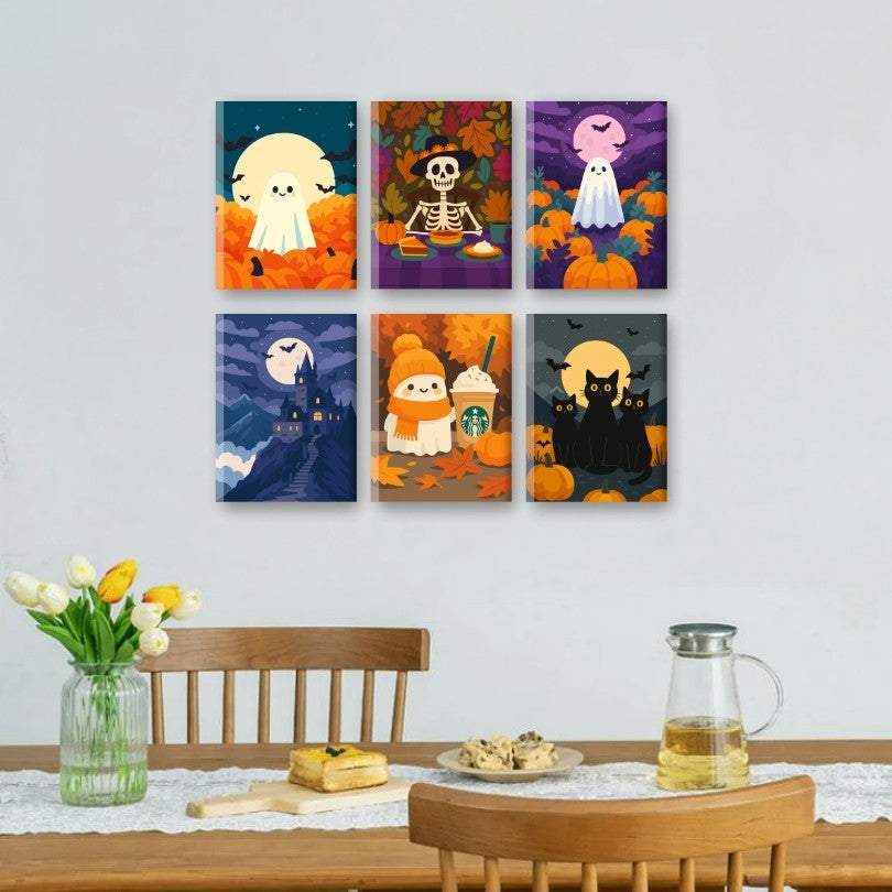 6 Mini Paintings | Spooky Autumn Set