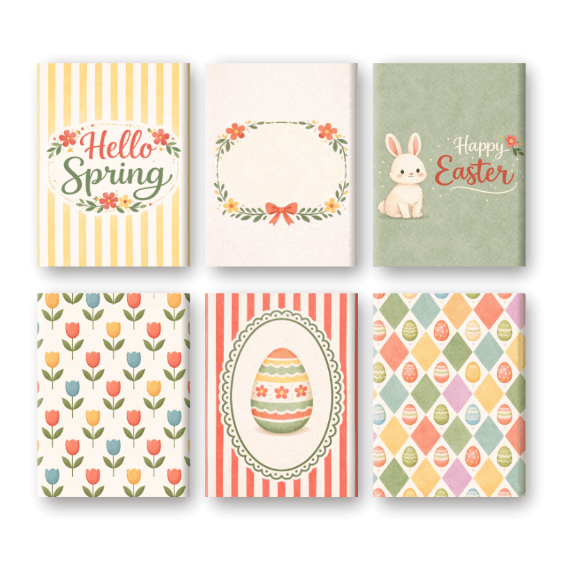 6 Mini Paintings | Spring & Easter Set