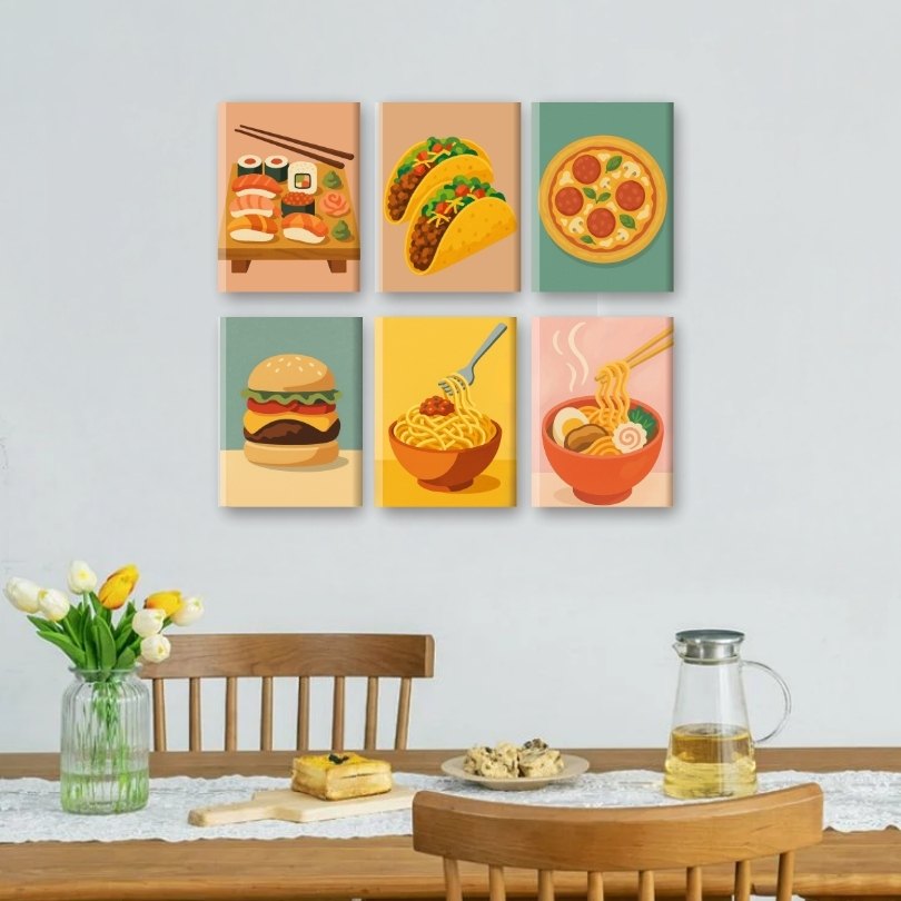 6 Mini Paintings | Street Food Set