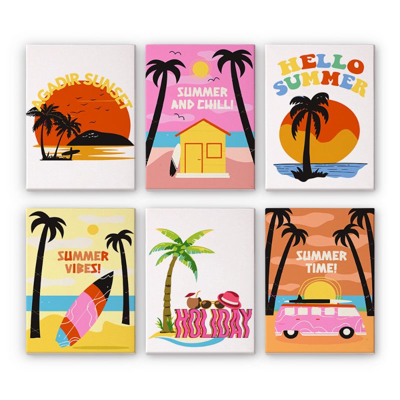 6 Mini Paintings | Summer Set