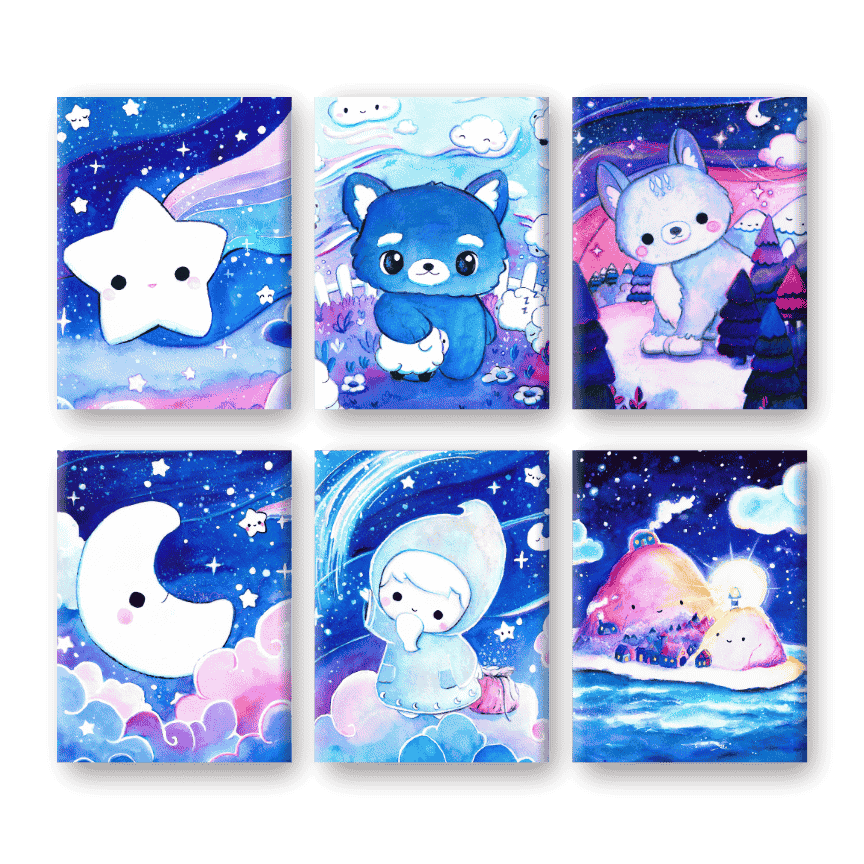 6 Mini Paintings | Sweet Dreams Set