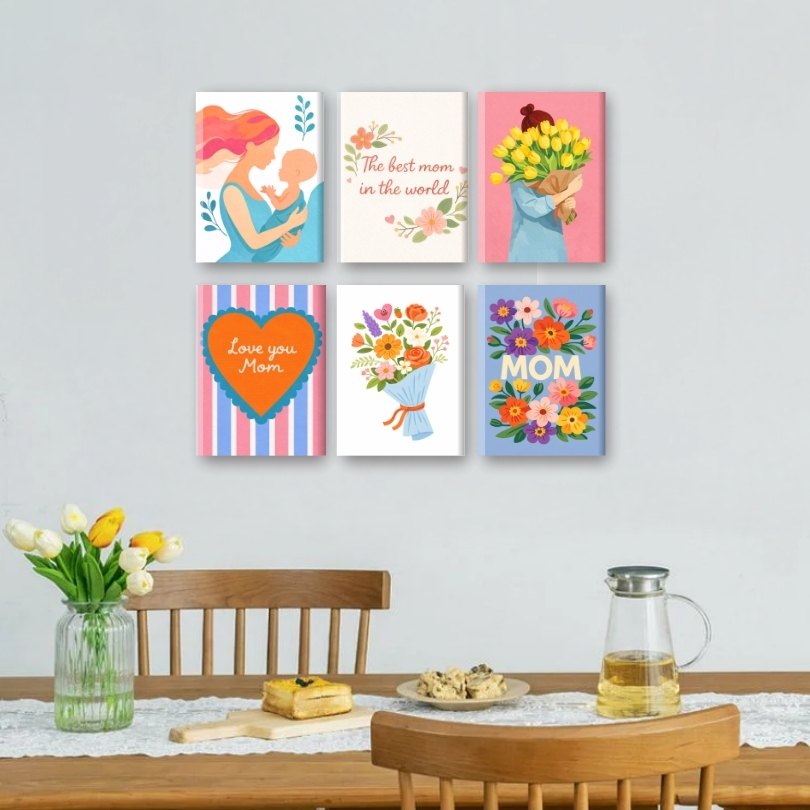 6 Mini Paintings | Happy Mother's Day Set