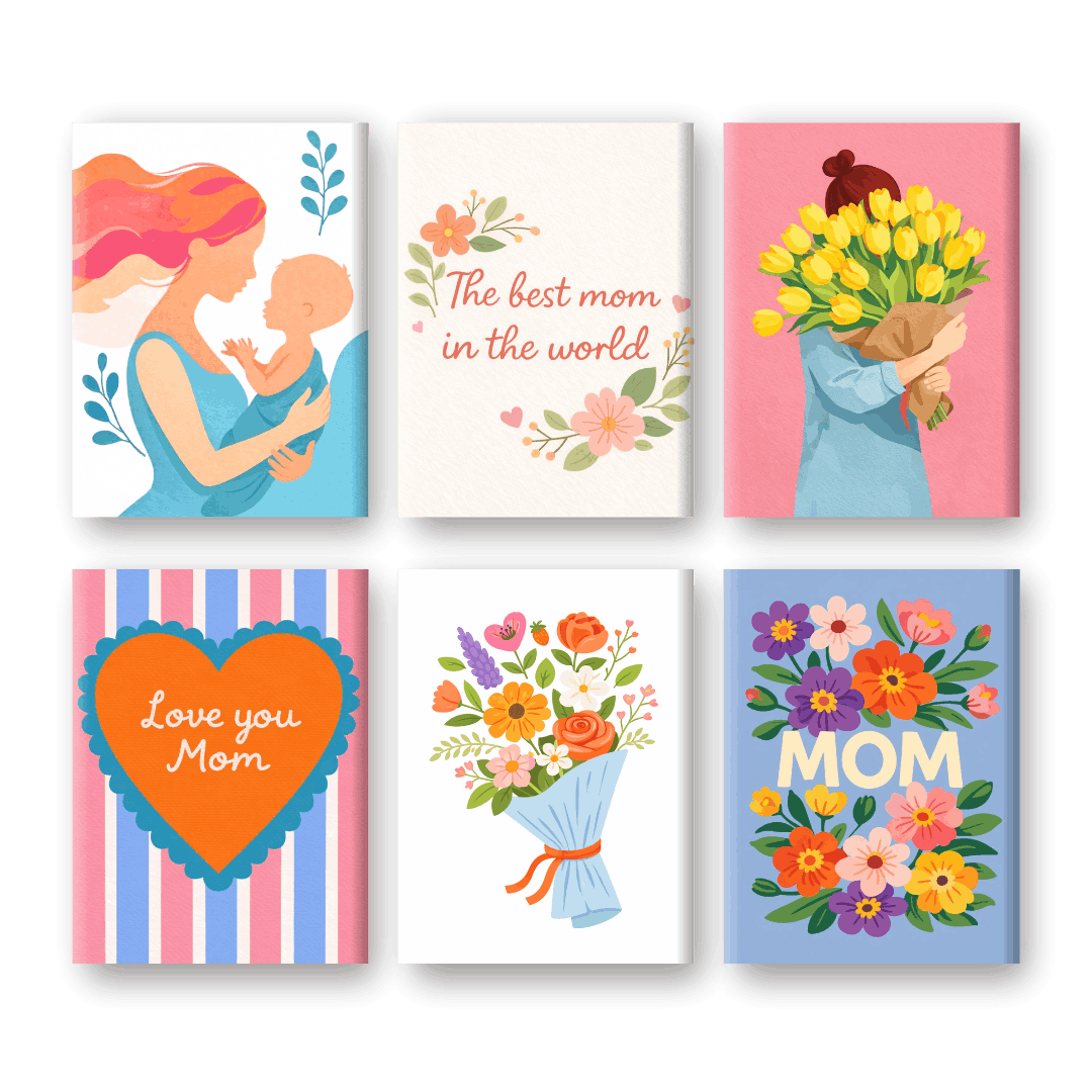 6 Mini Paintings | Happy Mother's Day Set