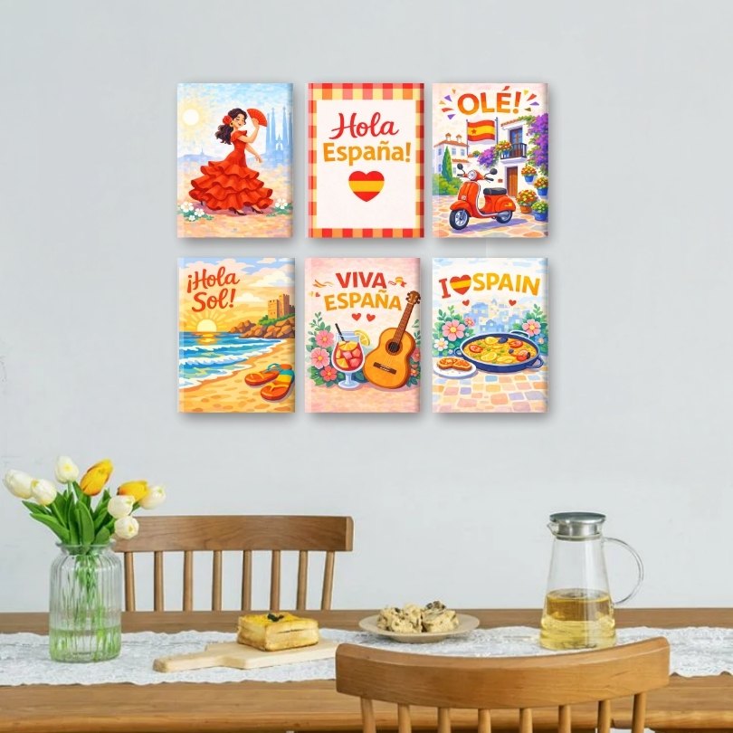 6 Mini Paintings | Viva Spain Set