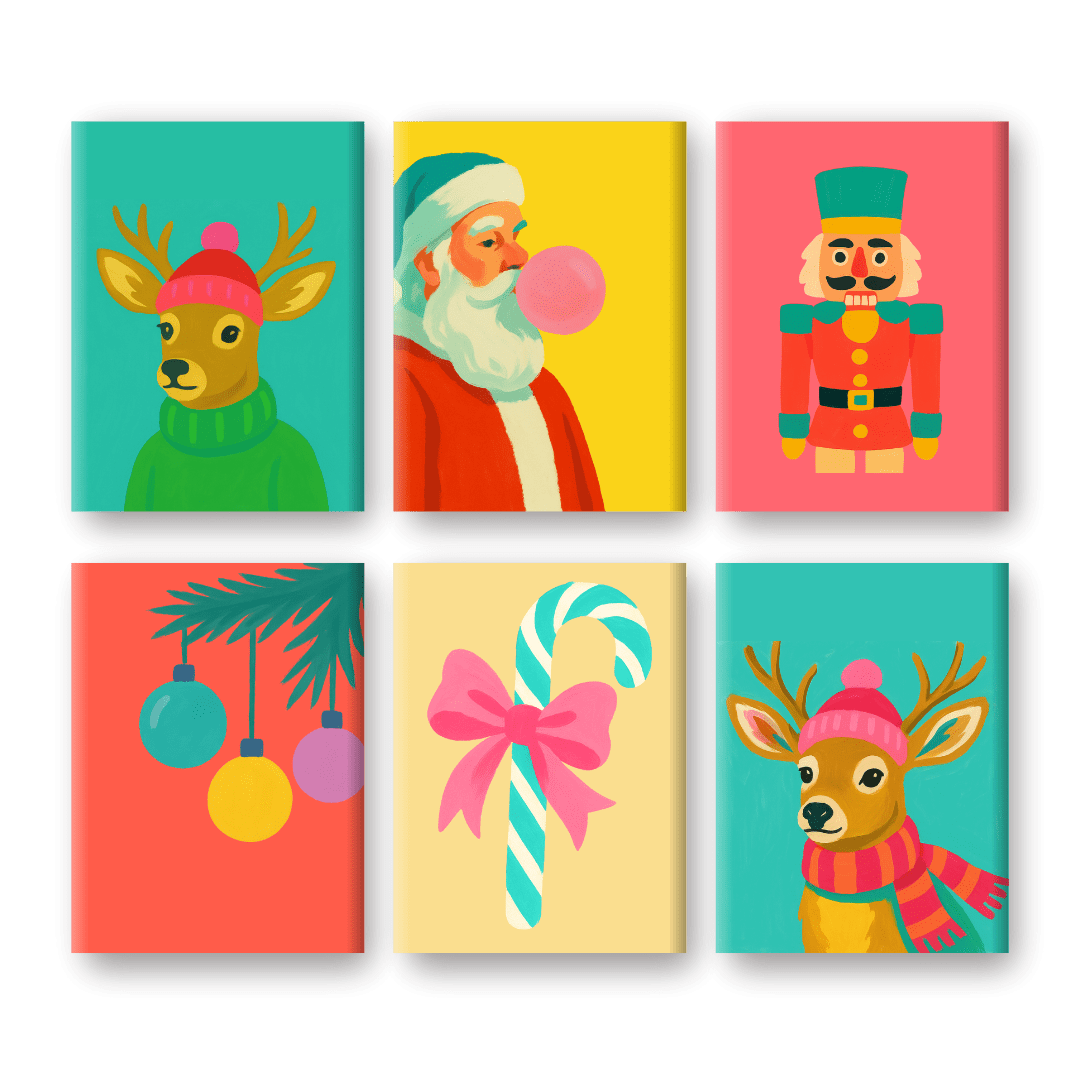 6 Mini Paintings | Christmas Set