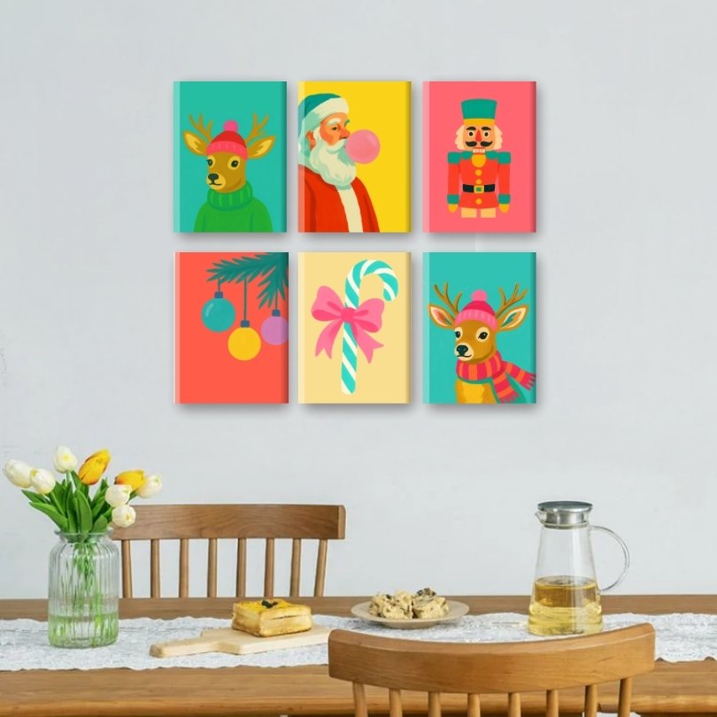 6 Mini Paintings | Christmas Set
