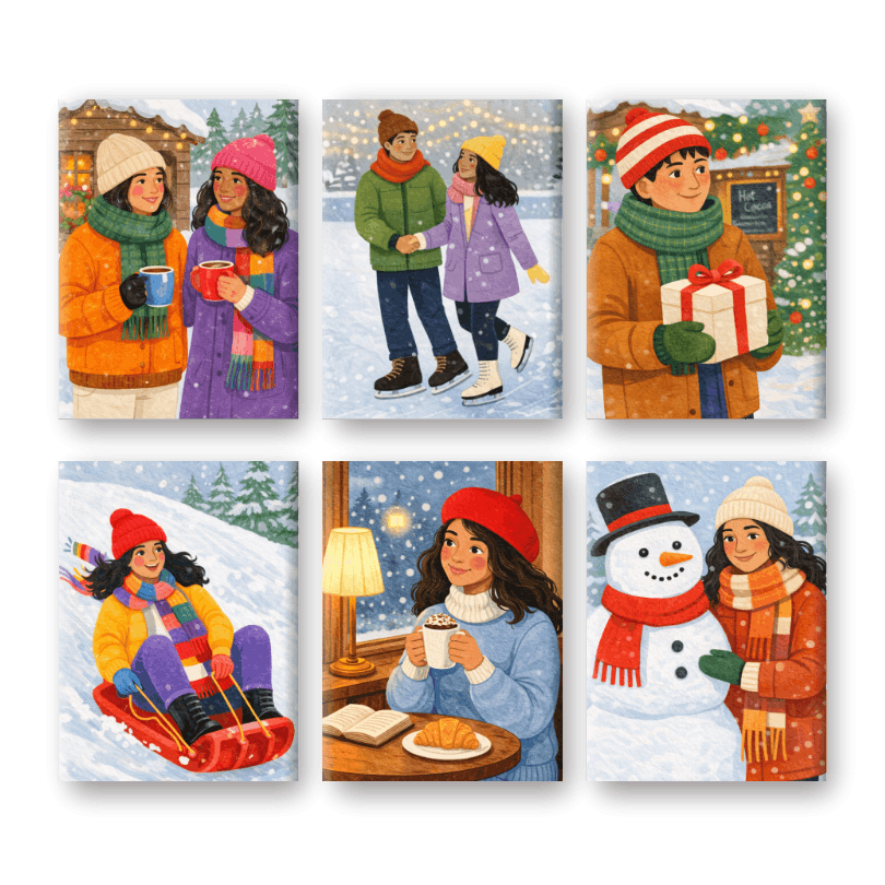 6 Mini Paintings | Winter Fun Set