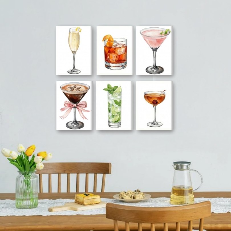 6 Mini Paintings | Gorgeous Cocktails Set