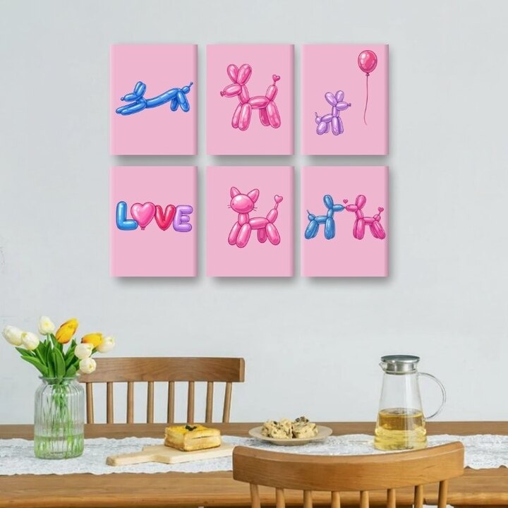 6 Mini Paintings | Balloon Animals Set