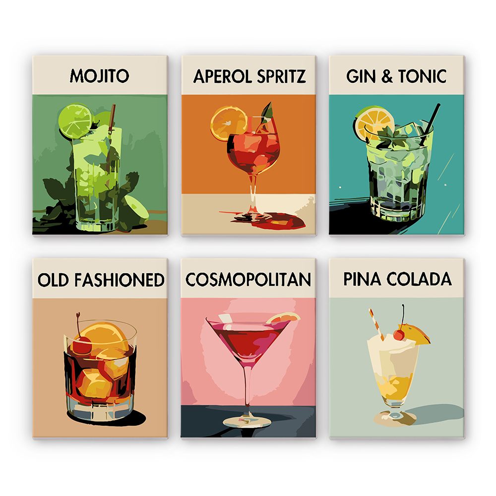 6 Mini Paintings | Cocktail Set