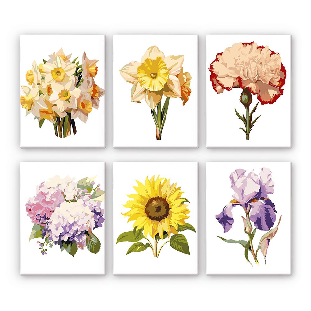 6 Mini Paintings | Flowers Set 2.0