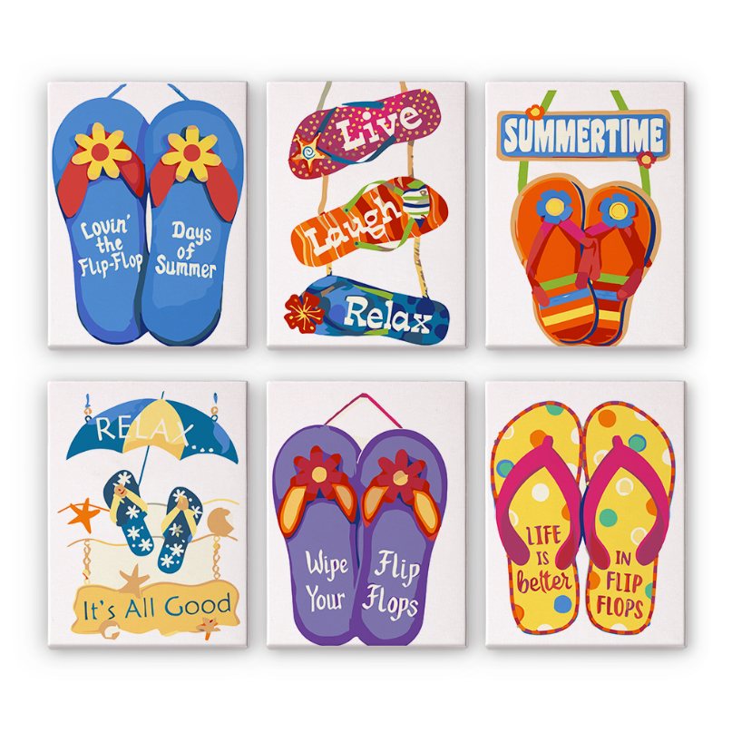 6 Mini Paintings | Flip-Flop Summer Set