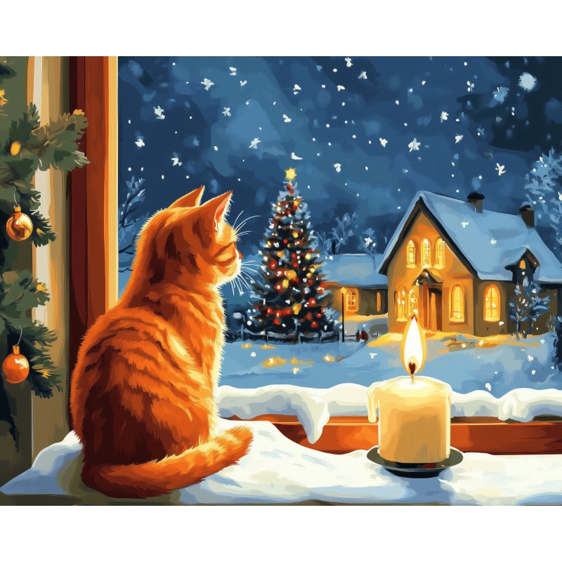 The Cat by the Candlelight | Paint by Numbers