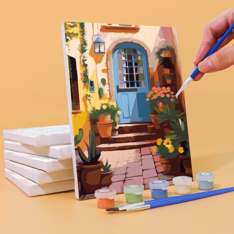 6 Mini Paintings | Colorful Doors Set