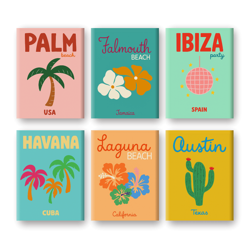 6 Mini Paintings | Beach & Summer Set