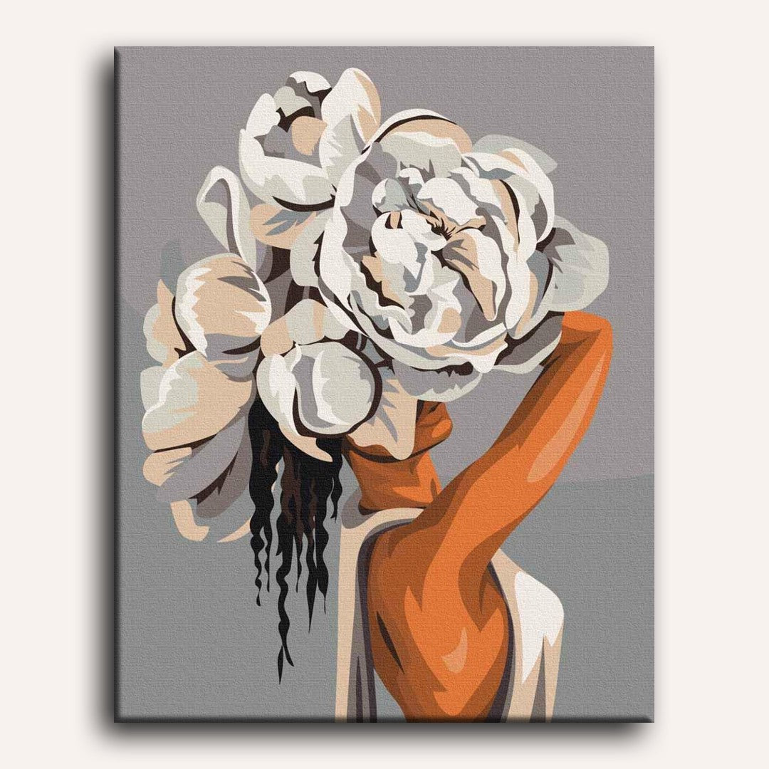 Woman with White Top | Paint by Numbers