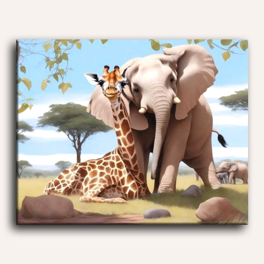 Elephant and Giraffe Set | Paint by Numbers