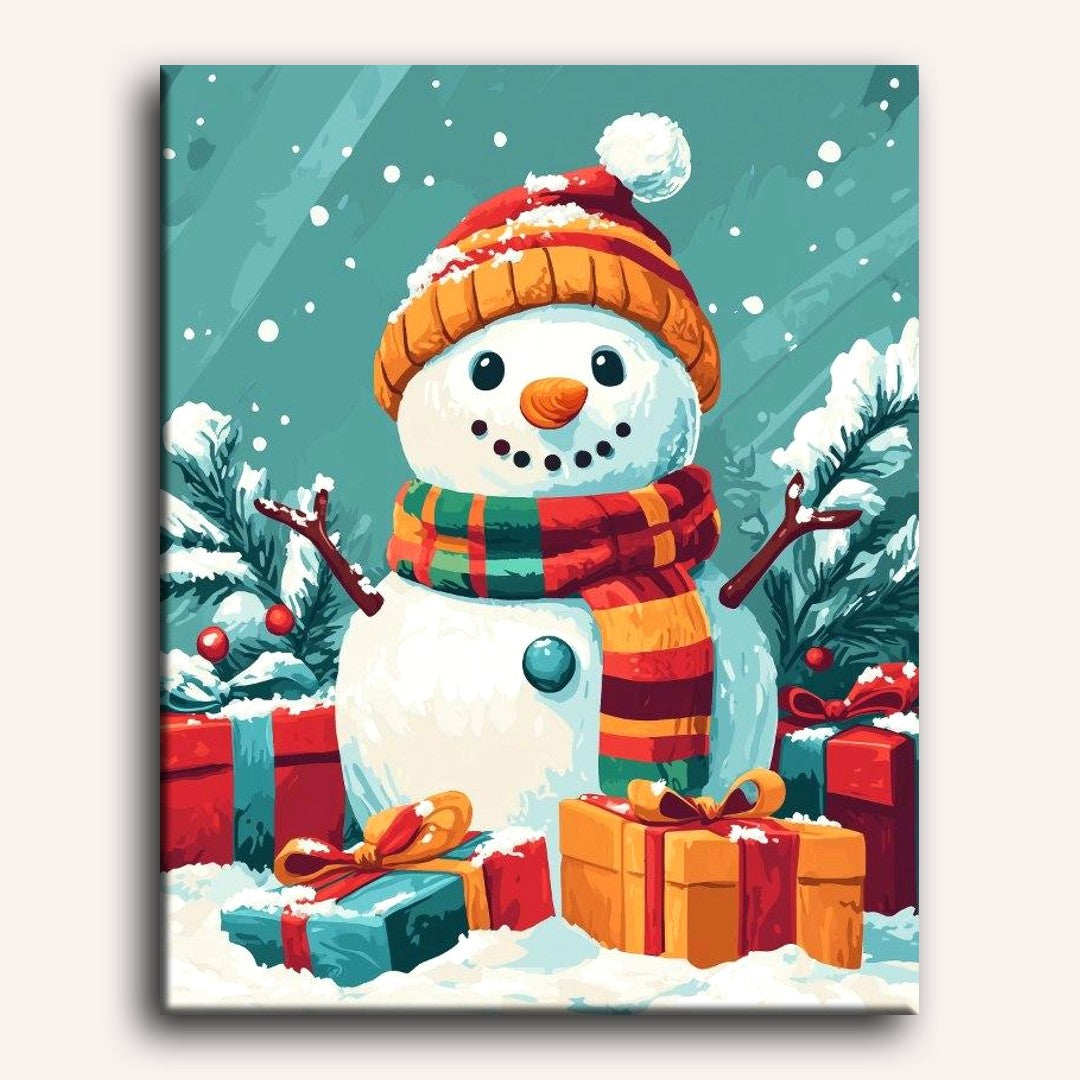 Snowman with Gifts | Paint by Numbers