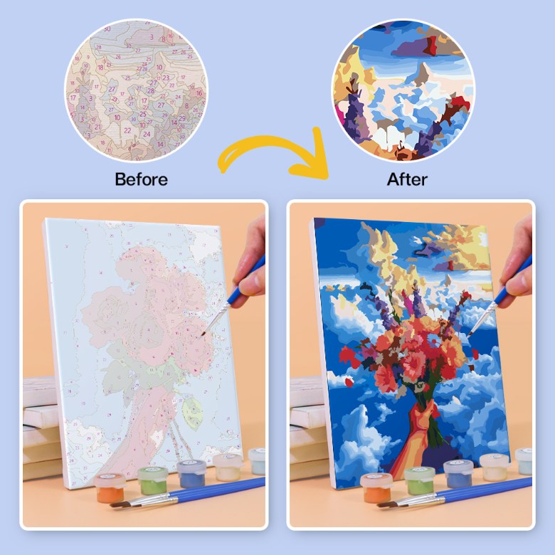 6 Mini Paintings | Bouquets in the Sky Set