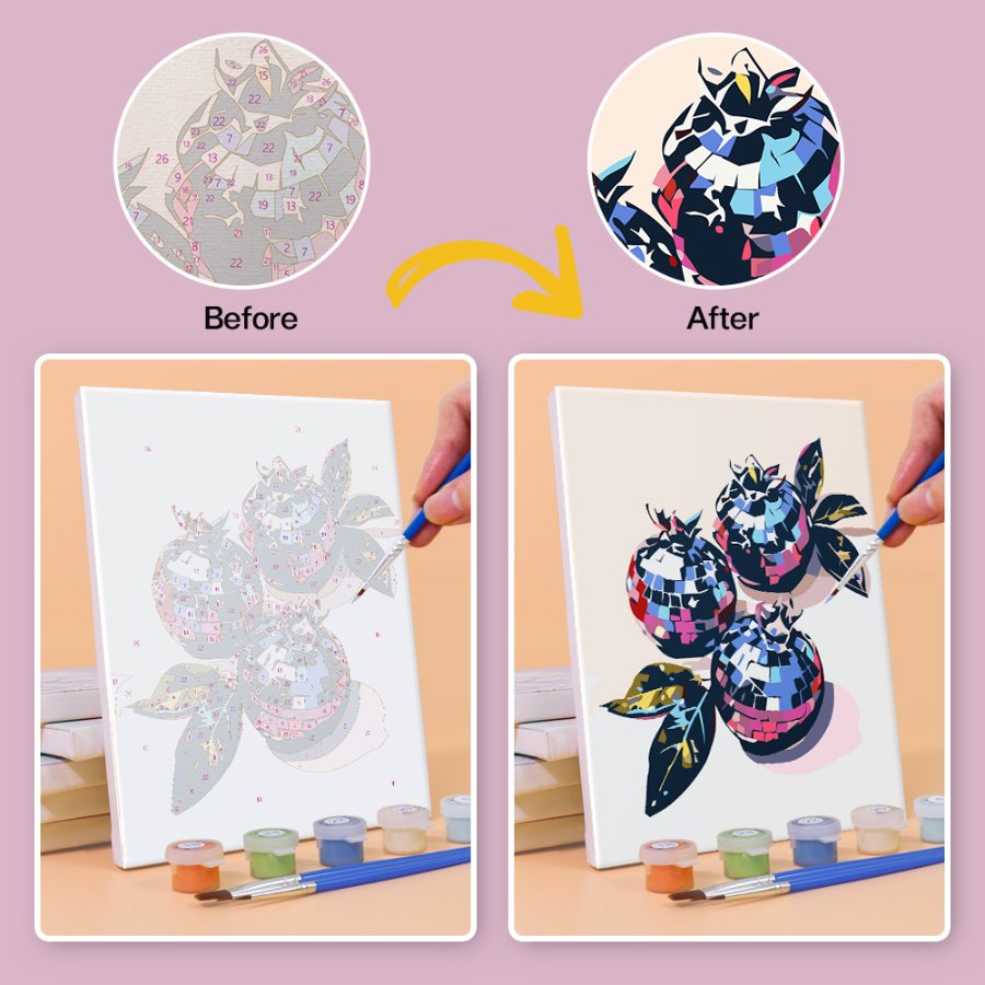 6 Mini Paintings | Disco Fruit Set
