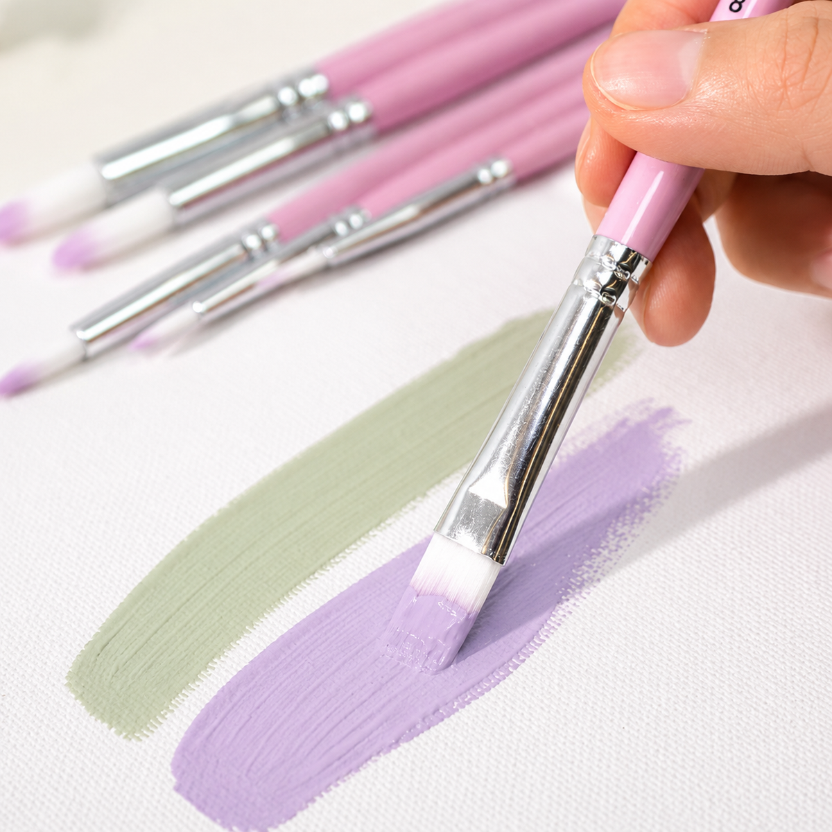 6 Mini Paintings | Premium Pink Brush Set