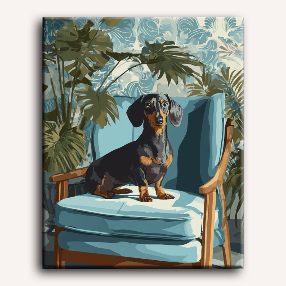 A Posing Dachshund | Paint by Numbers