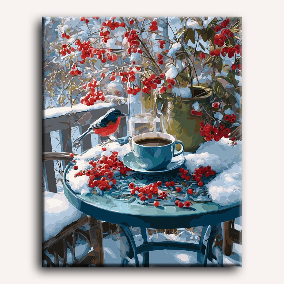 A Snowy Terrace | Paint by Numbers