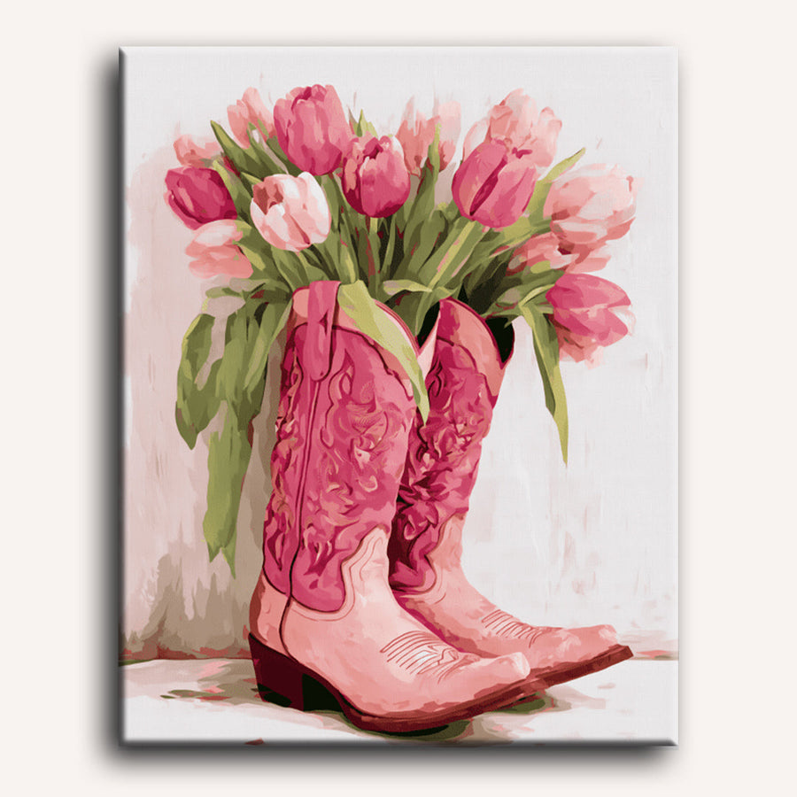 Tulip Cowgirl Boots | Paint by Numbers