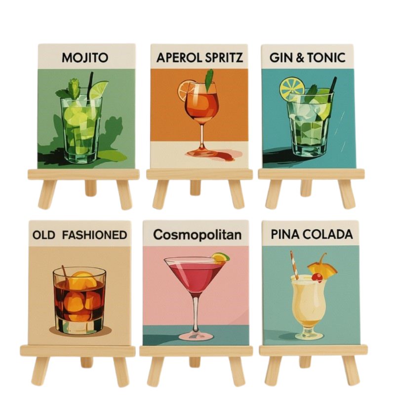 6 Mini Paintings | Cocktail Set