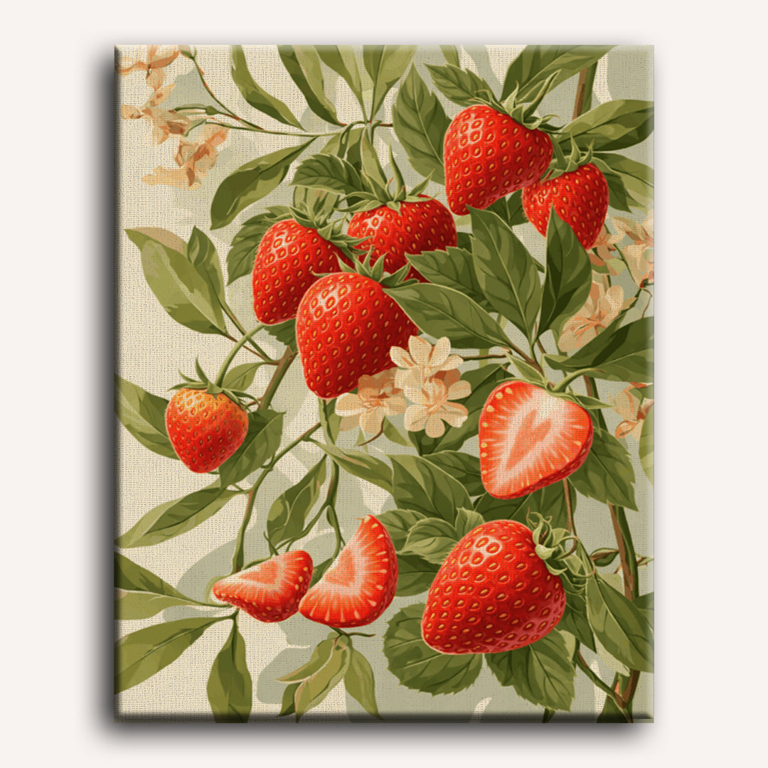 Blooming Strawberries | Paint by Numbers